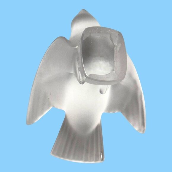 Lalique France Frosted Crystal Colereux Sparrow Bird Figurine Paperweight VTG - Picture 7 of 8